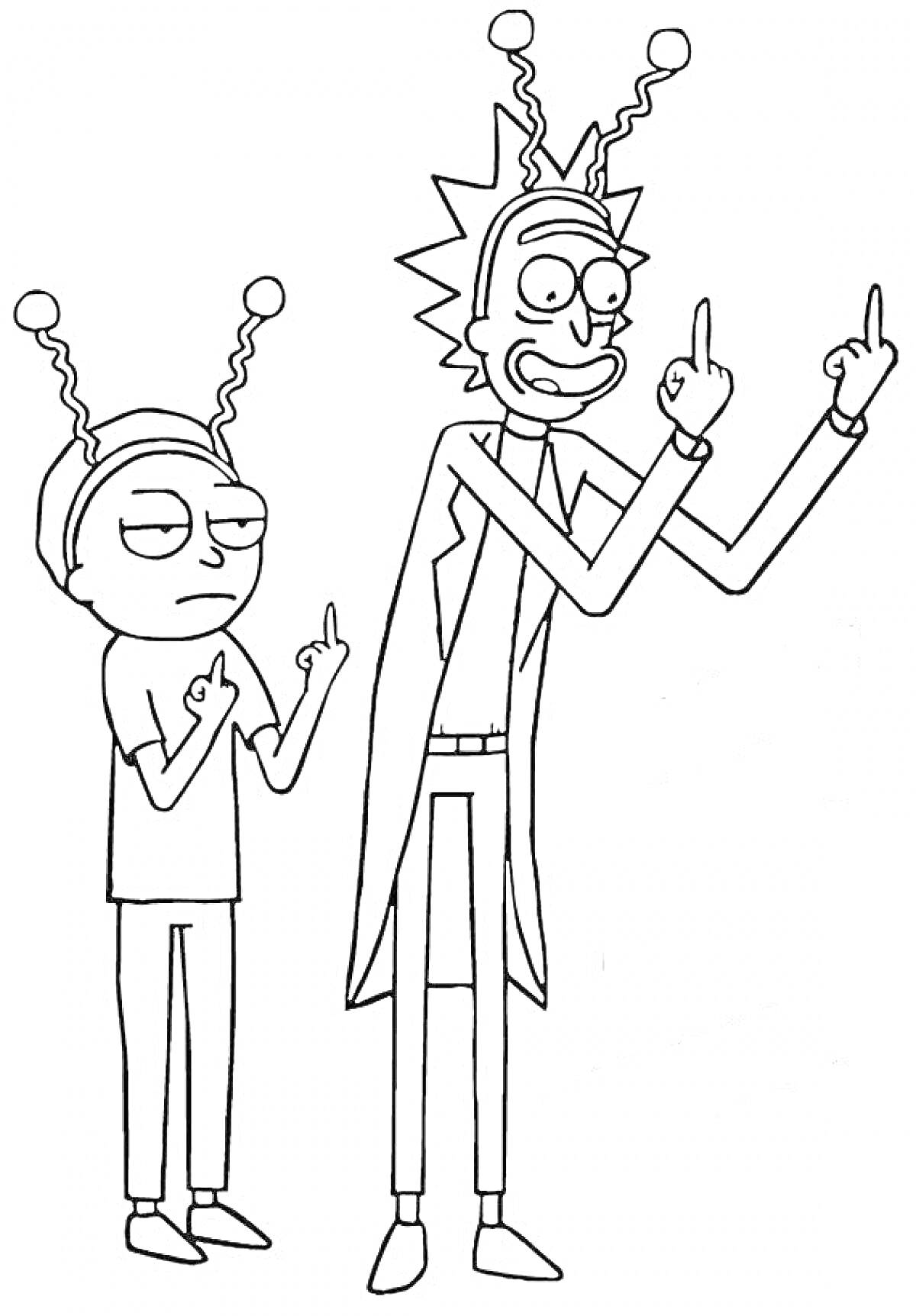 Персонажи из мультфильма с антеннами на головах показывают неприличные жесты