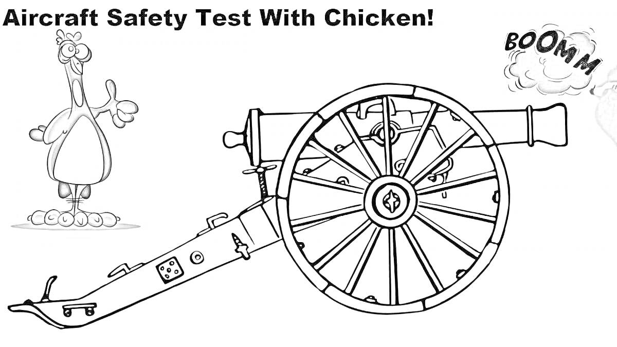 Тест безопасности самолета с курицей, курица, пушка, взрыв