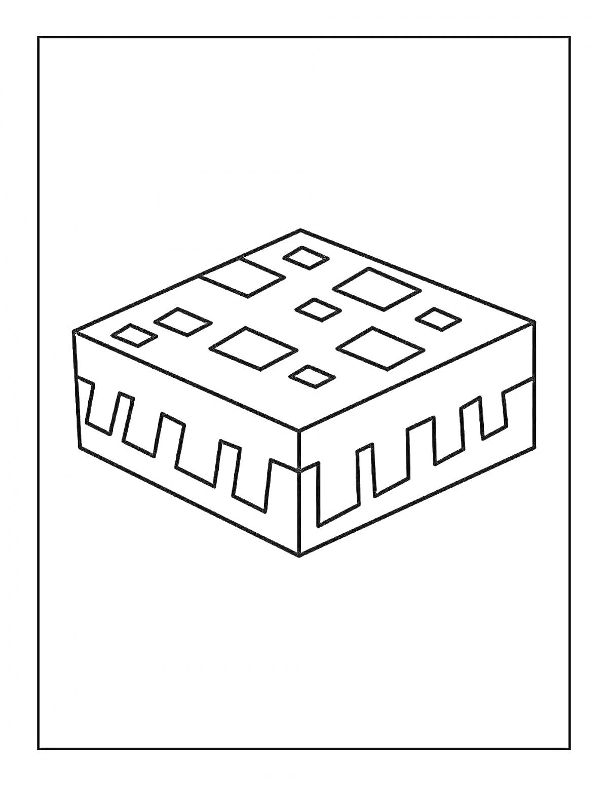 На раскраске изображено: Майнкрафт, Квадраты, Игра