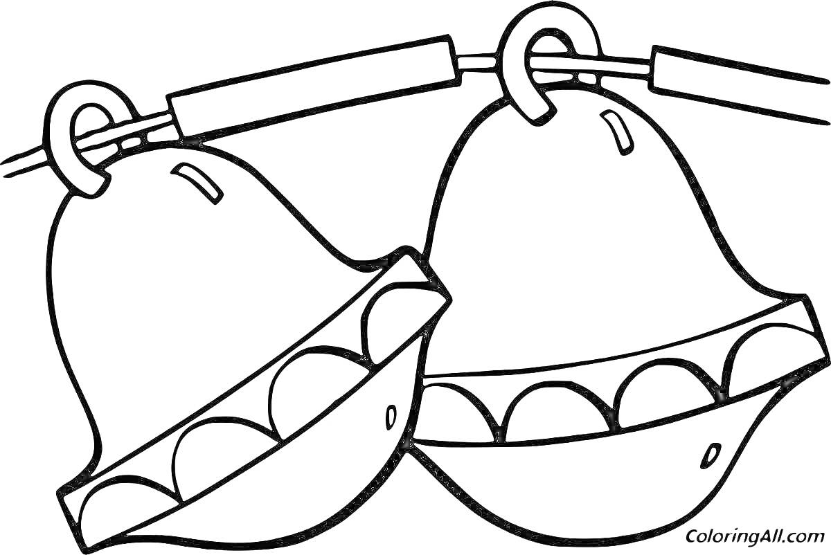 Раскраска Пара бубенцов на веревке