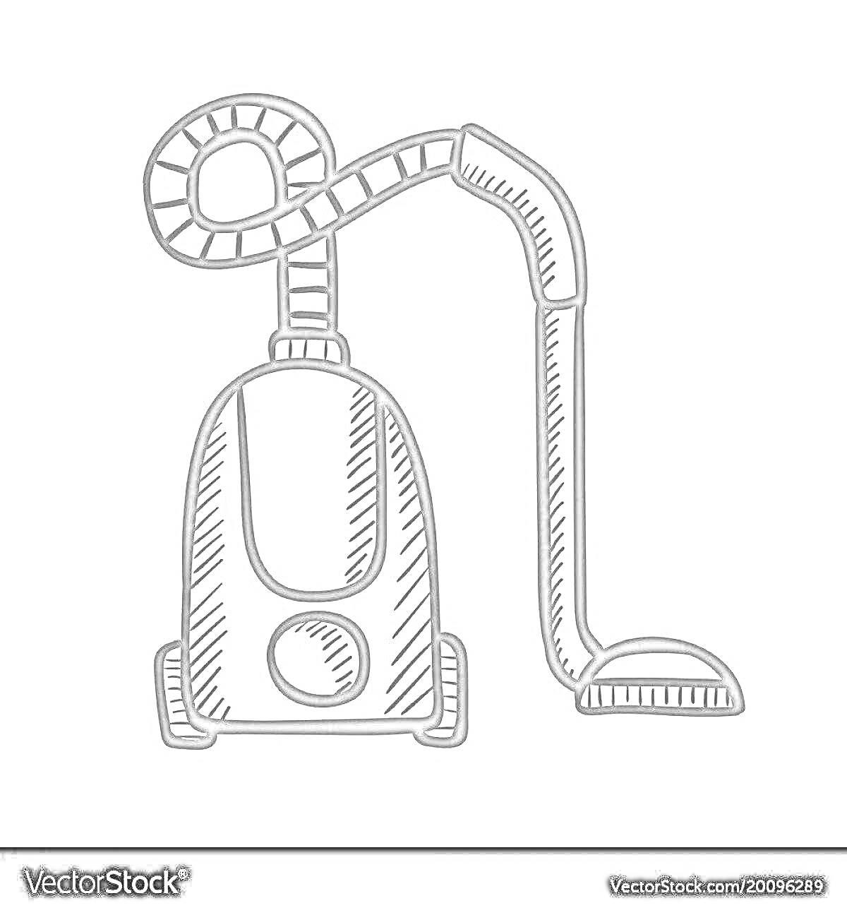 Раскраска Пылесос с трубкой и насадкой