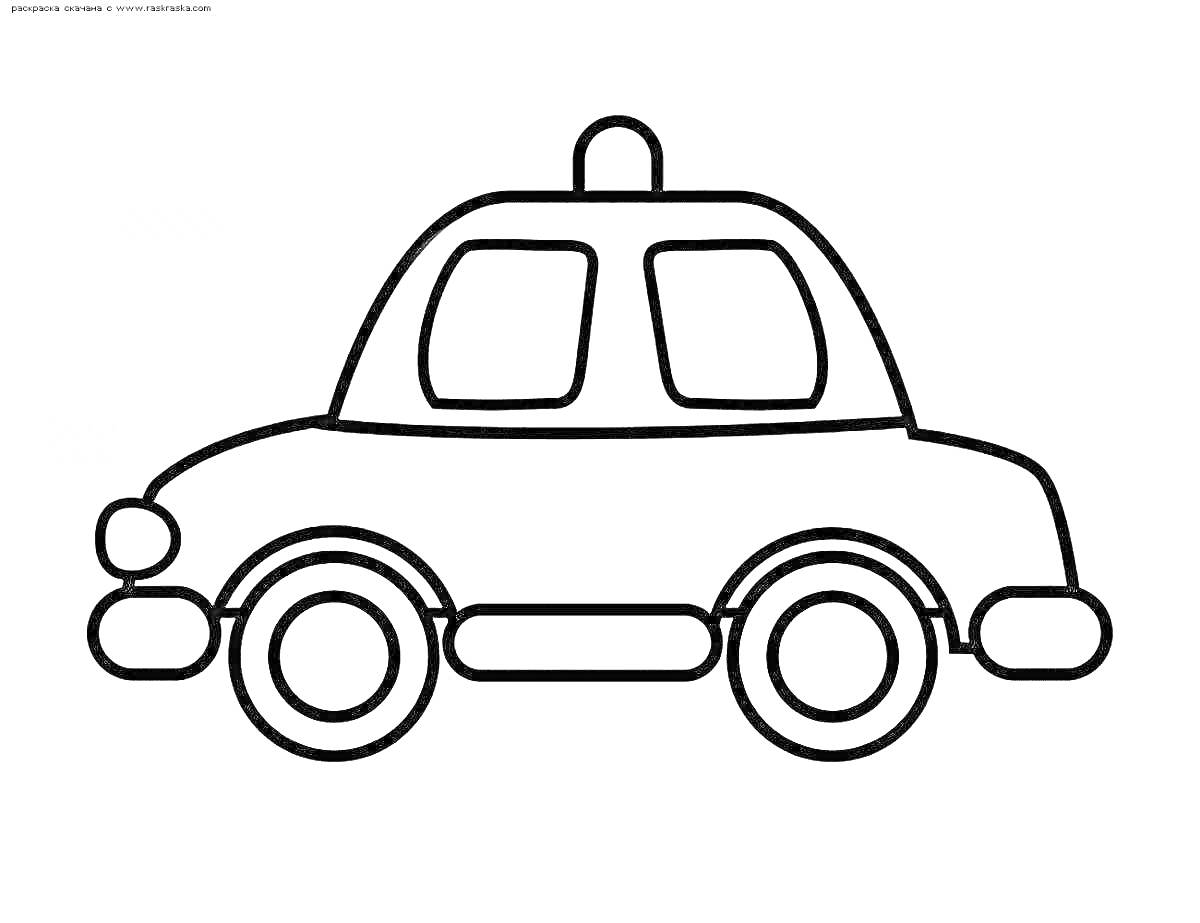 На раскраске изображено: Полицейская машина, Колеса, Окна, Для детей, Авто, Контурные рисунки, Машины, Мигалки