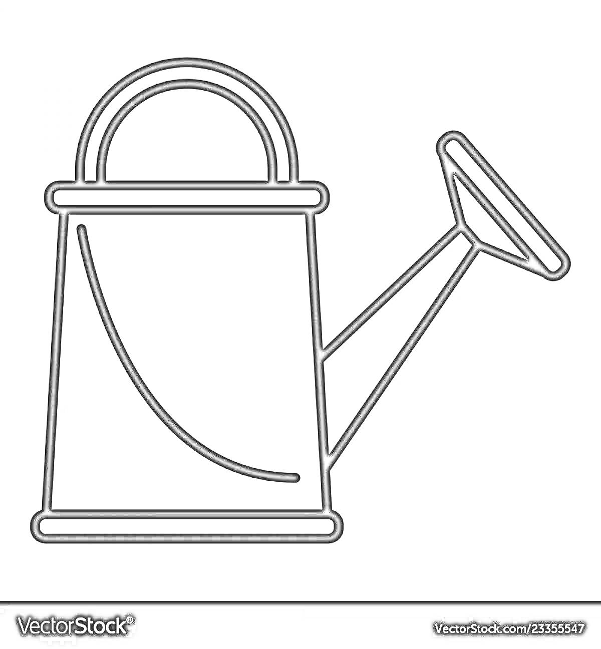 Раскраска Черно-белая раскраска с лейкой для полива