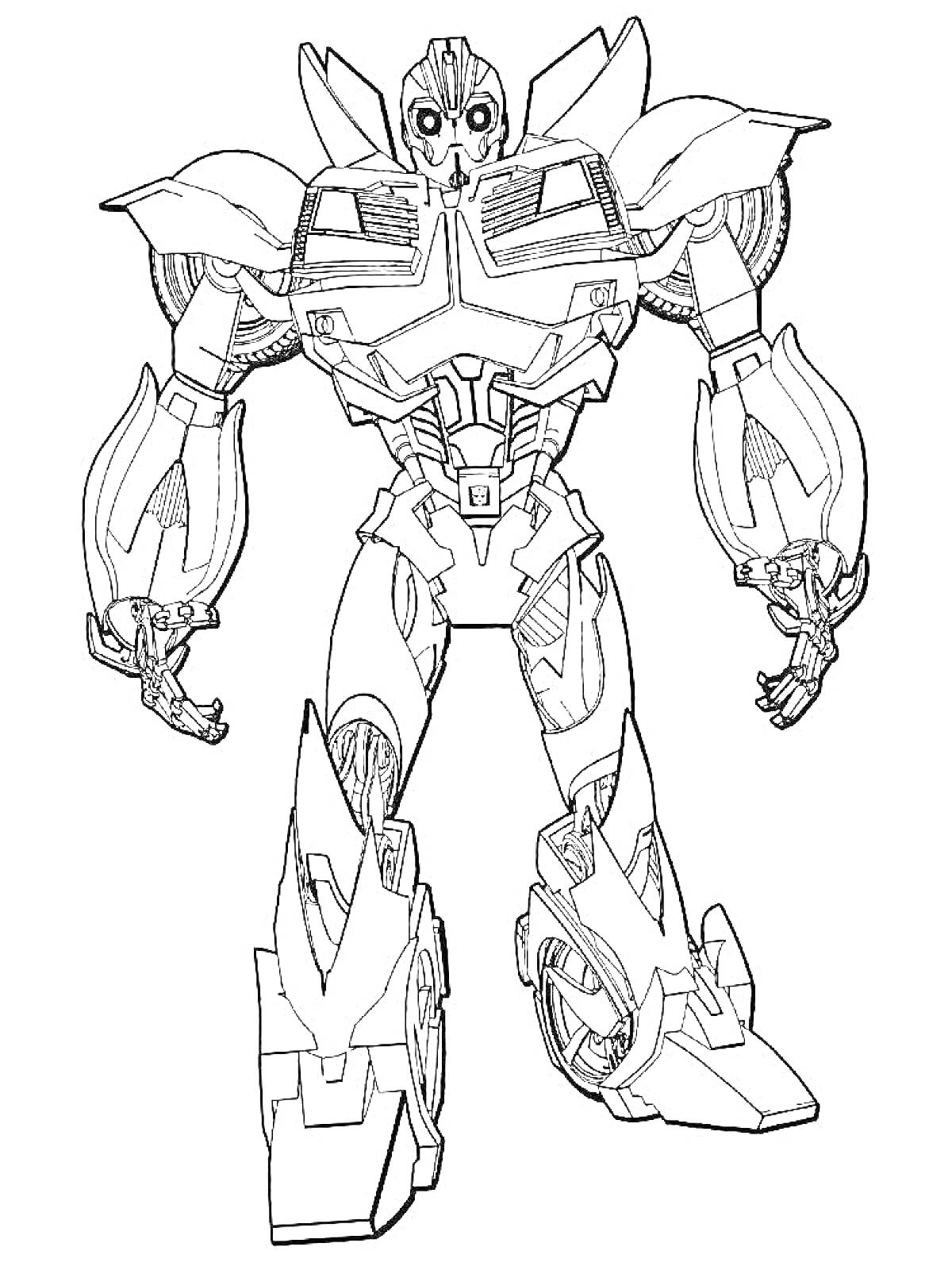 На раскраске изображено: Трансформеры, Робот, Механика, Для мальчиков