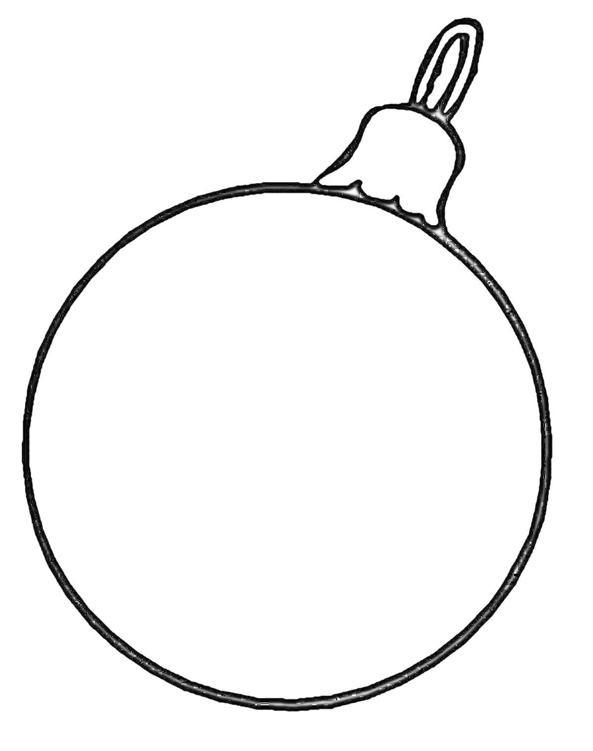 На раскраске изображено: Новый год, Рождество, Елочный шар, Новогодние украшения