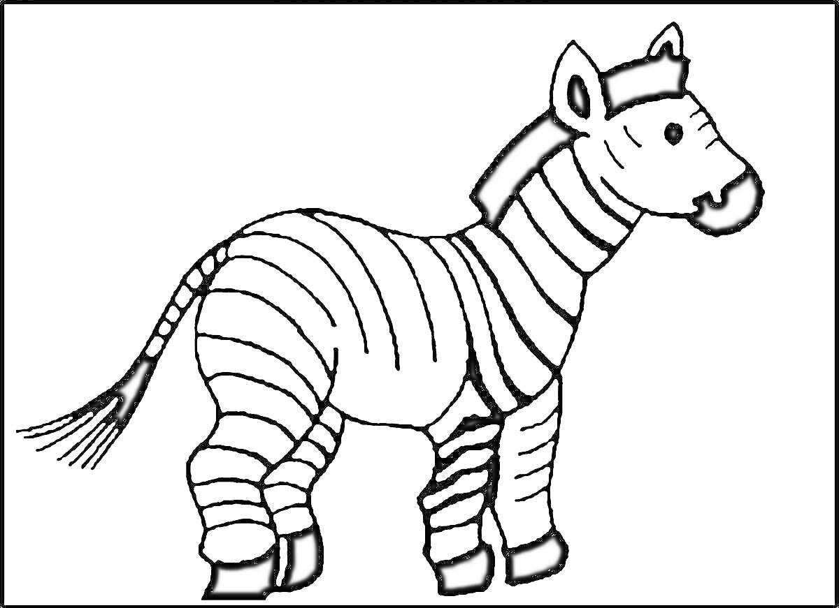 Раскраска Раскраска для детей с изображением зебры