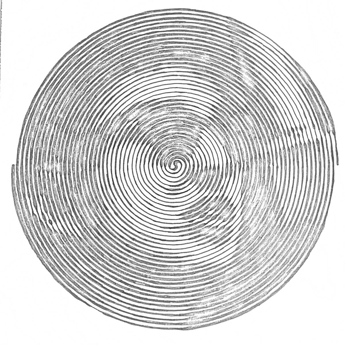 Раскраска круговая раскраска с изображением лица по спиральным линиям