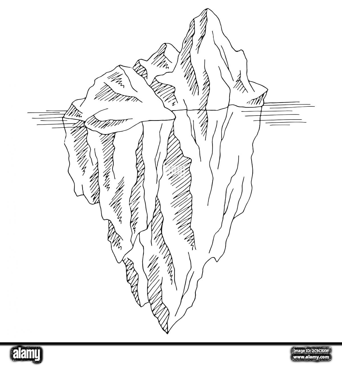 Раскраска Айсберг с подводной частью