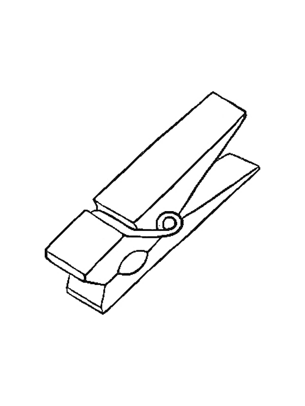 На раскраске изображено: Прищепка, Для детей, Линии, Контурные рисунки