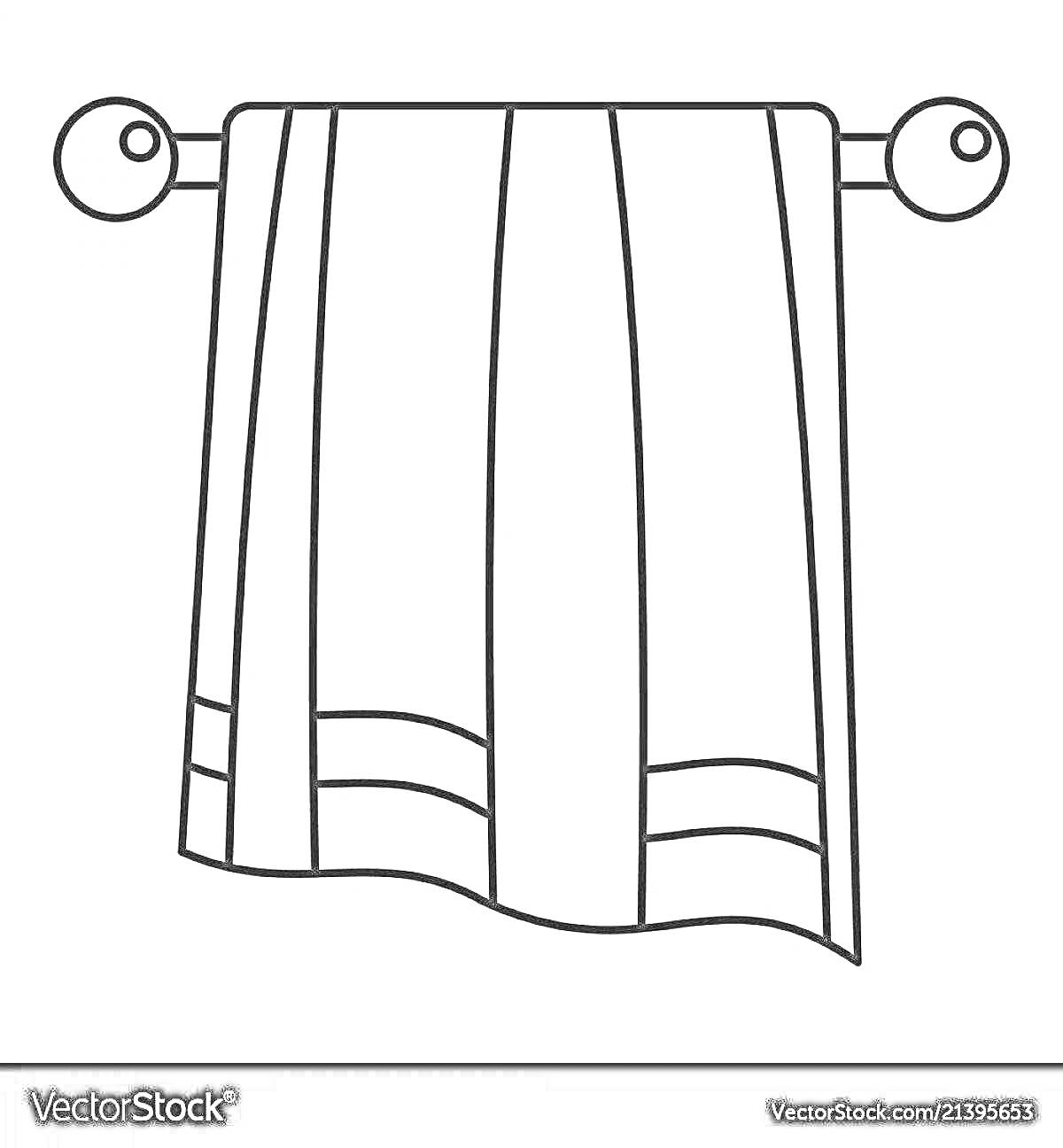 Раскраска Полотенце на перекладине с круглой фурнитурой