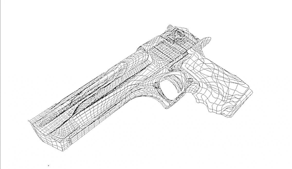 На раскраске изображено: Пистолет, Desert Eagle, Оружие, Сетка