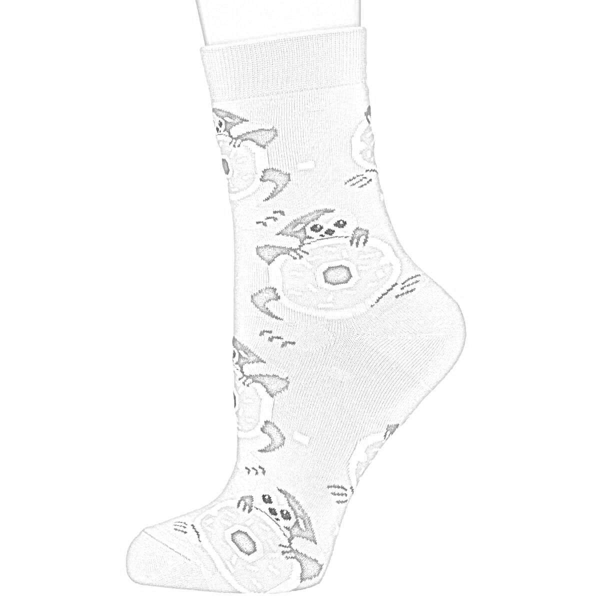 На раскраске изображено: Пончик, Одежда, Аксессуар