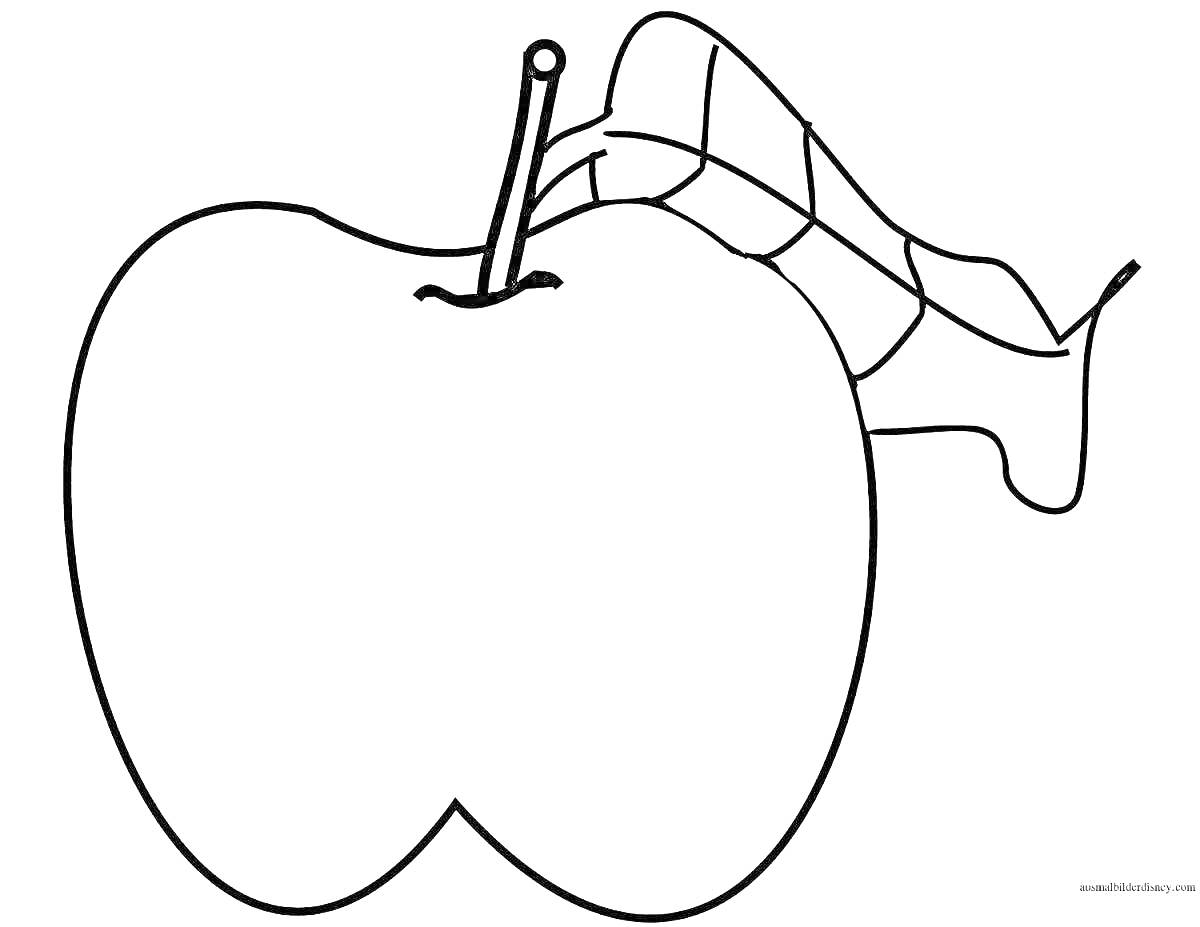 На раскраске изображено: Яблоко, Фрукты, Еда