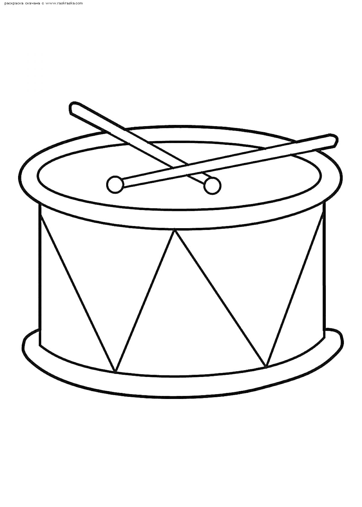 Раскраска Барабан с двумя палочками