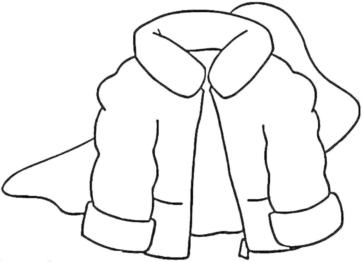 На раскраске изображено: Куртка, Одежда, Одежда для зимы, Верхняя одежда, Одежда для детей, Манжеты