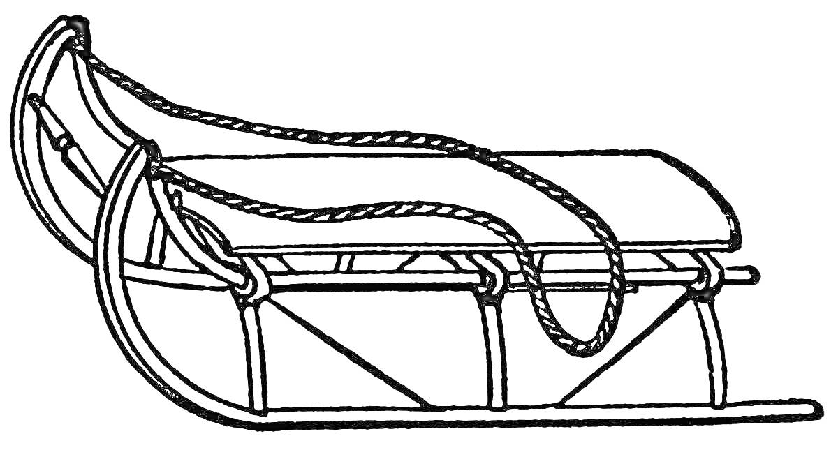На раскраске изображено: Зима, Игрушки, Катание, Веревка, Для детей, Сани