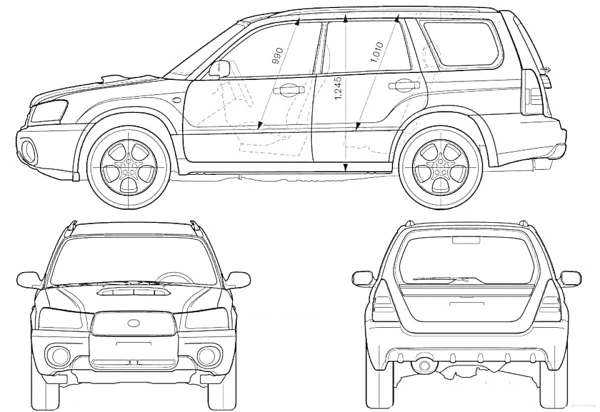 На раскраске изображено: Внедорожник, Техника