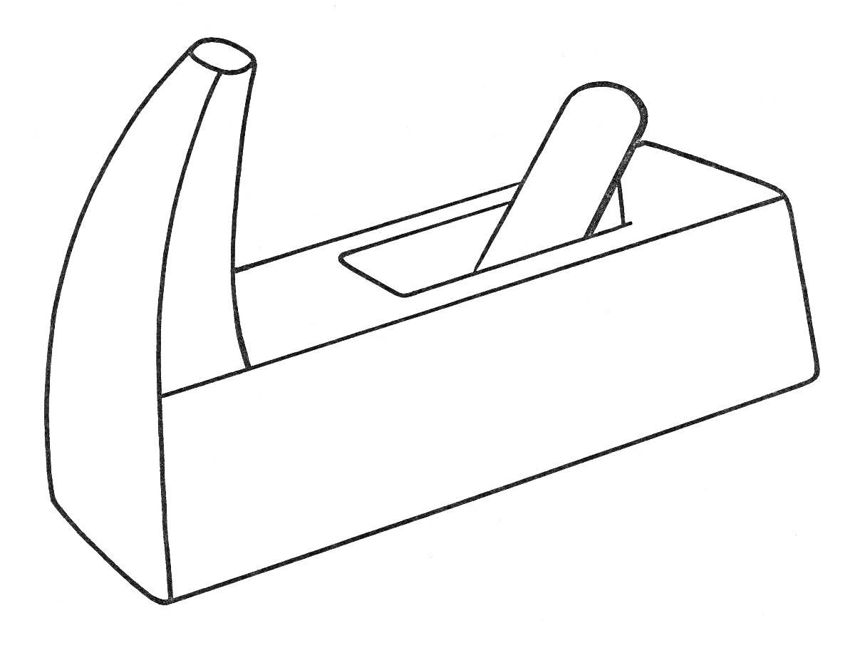 Раскраска Рисунок рубанка с ручкой и лезвием