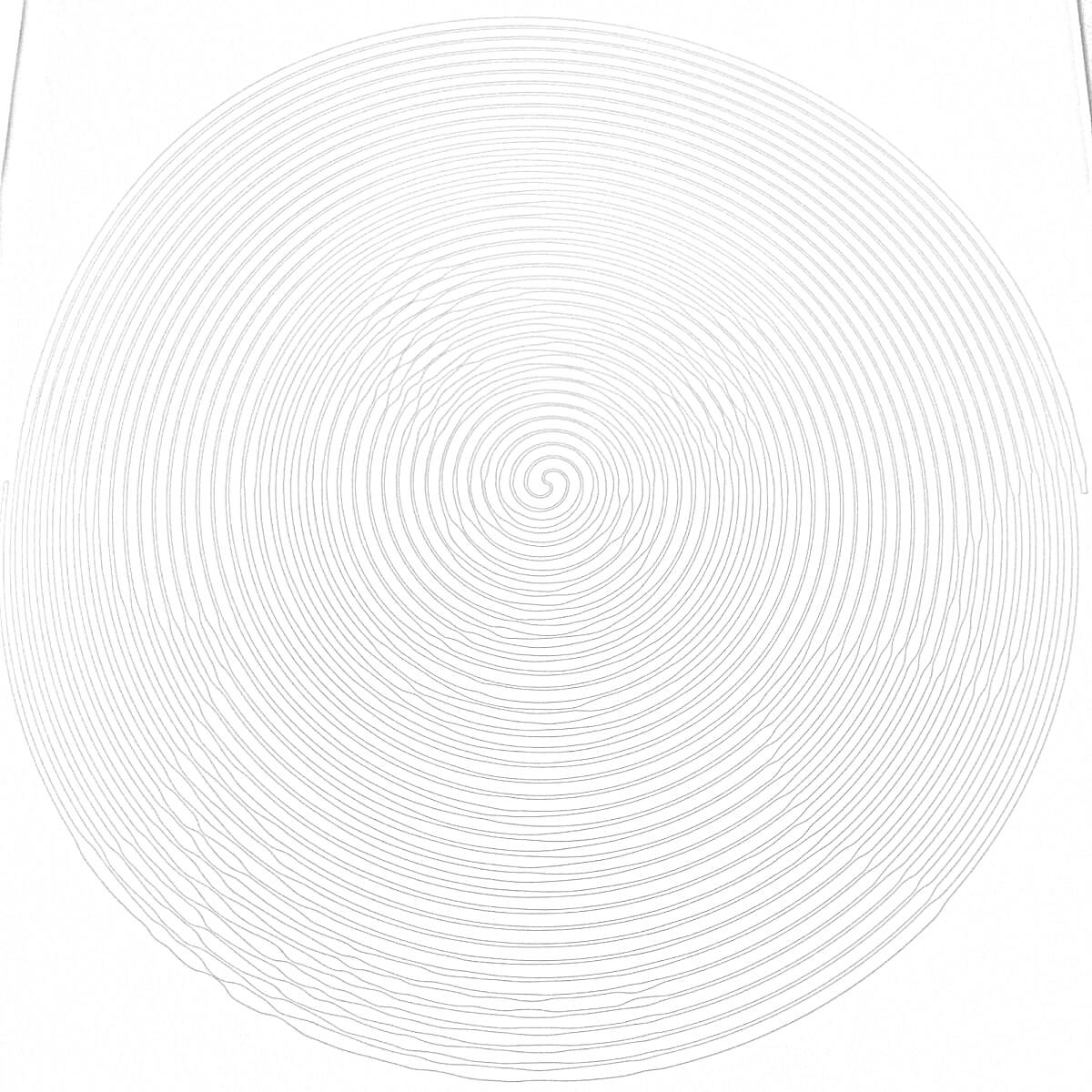 Раскраска Спиральная раскраска с густыми концентрическими линиями