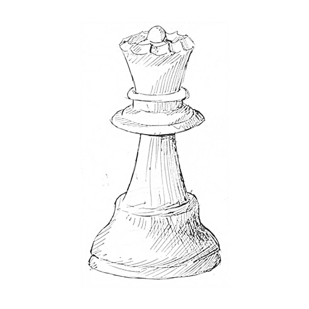 На раскраске изображено: Шахматы, Ферзь, Шахматная фигура, Стратегия, Игра