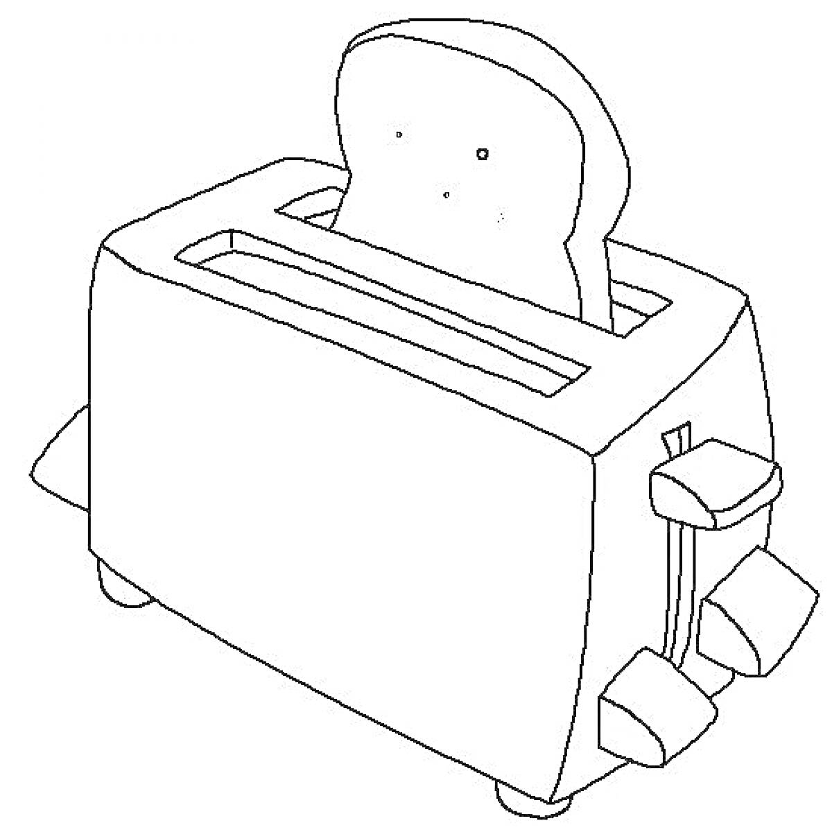 На раскраске изображено: Тостер, Хлеб, Бытовая техника, Кухонный прибор, Тосты, Для детей, 5 лет, 6 лет