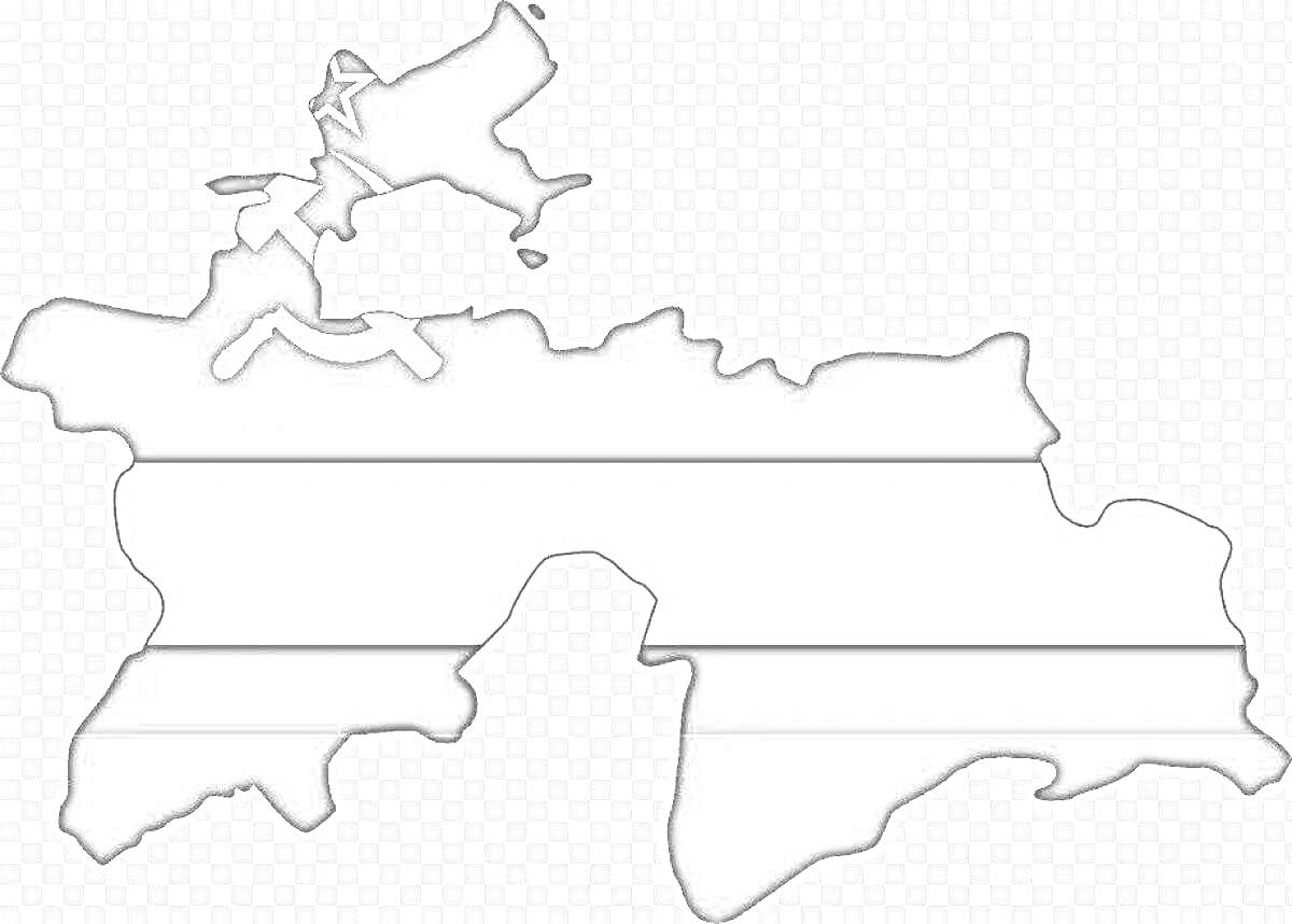 На раскраске изображено: Серп и молот, Символика