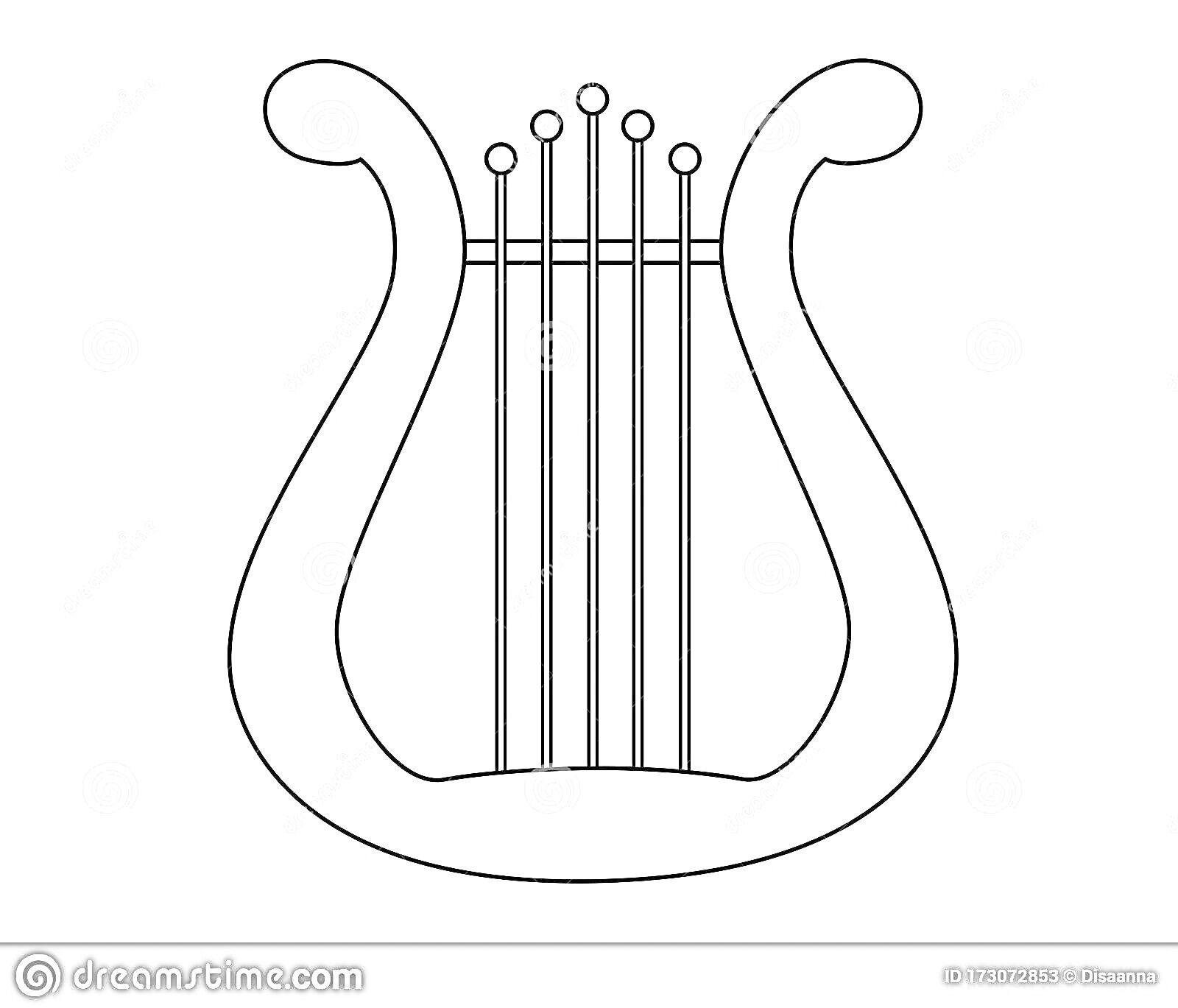 Раскраска Лира с шестью струнами