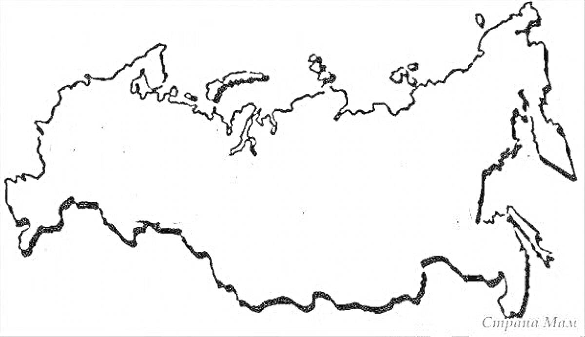 Контурная карта России для раскрашивания