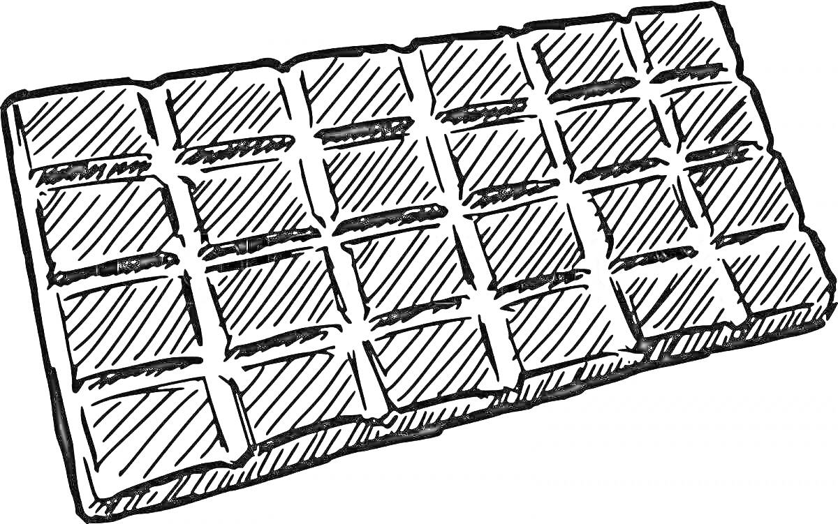 Раскраска Плитка шоколада с прямоугольными сегментами