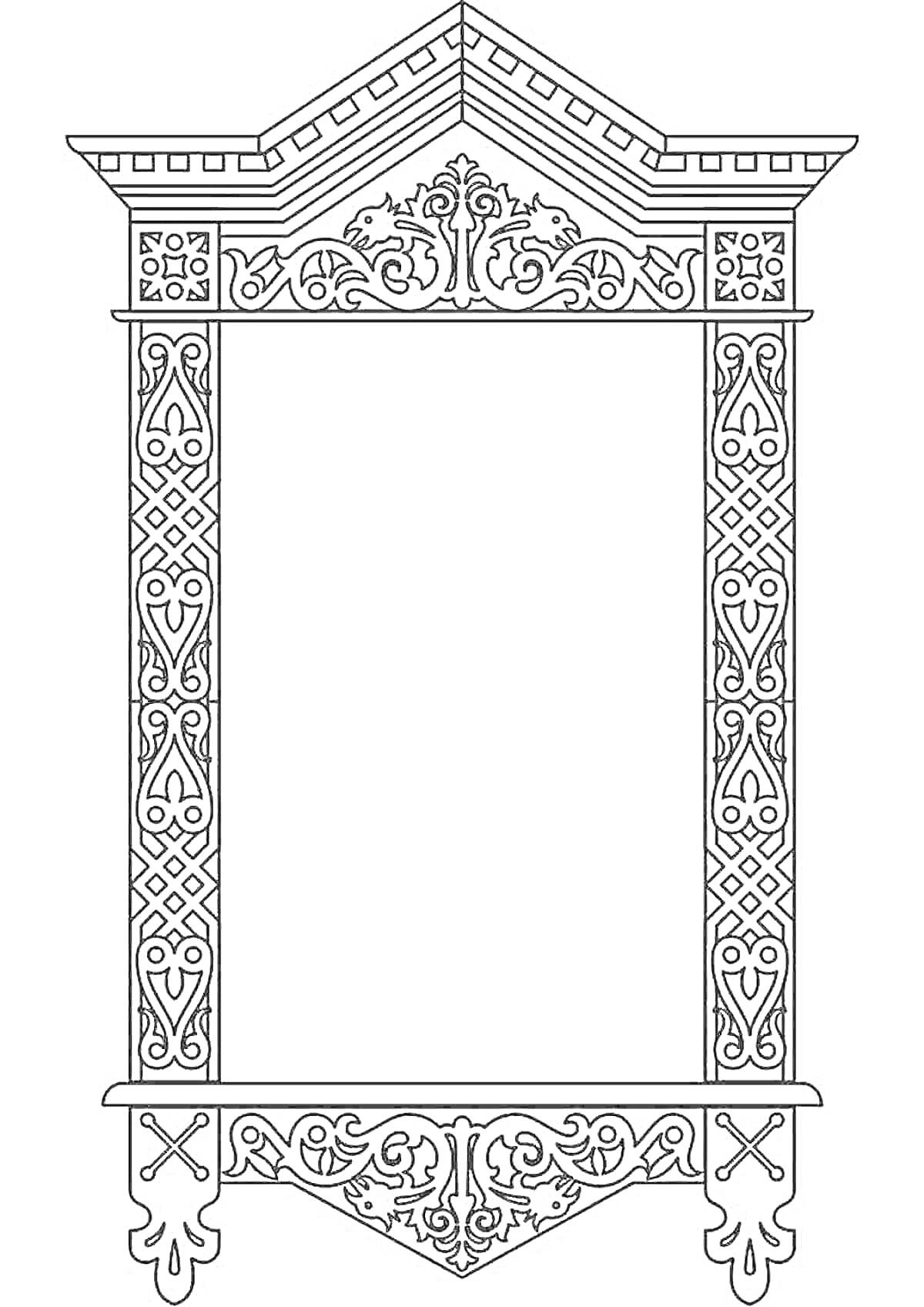 Рама с декоративными элементами орнамента