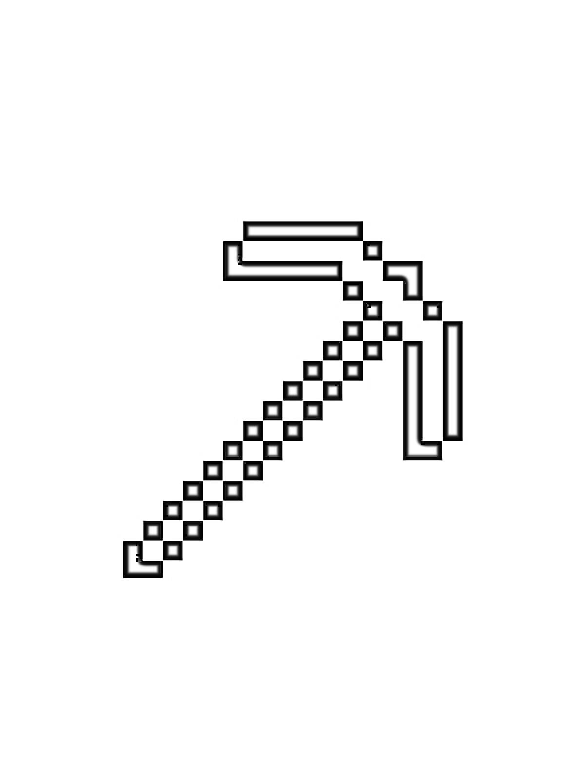 Раскраска Кирка из Minecraft в пиксельной графике
