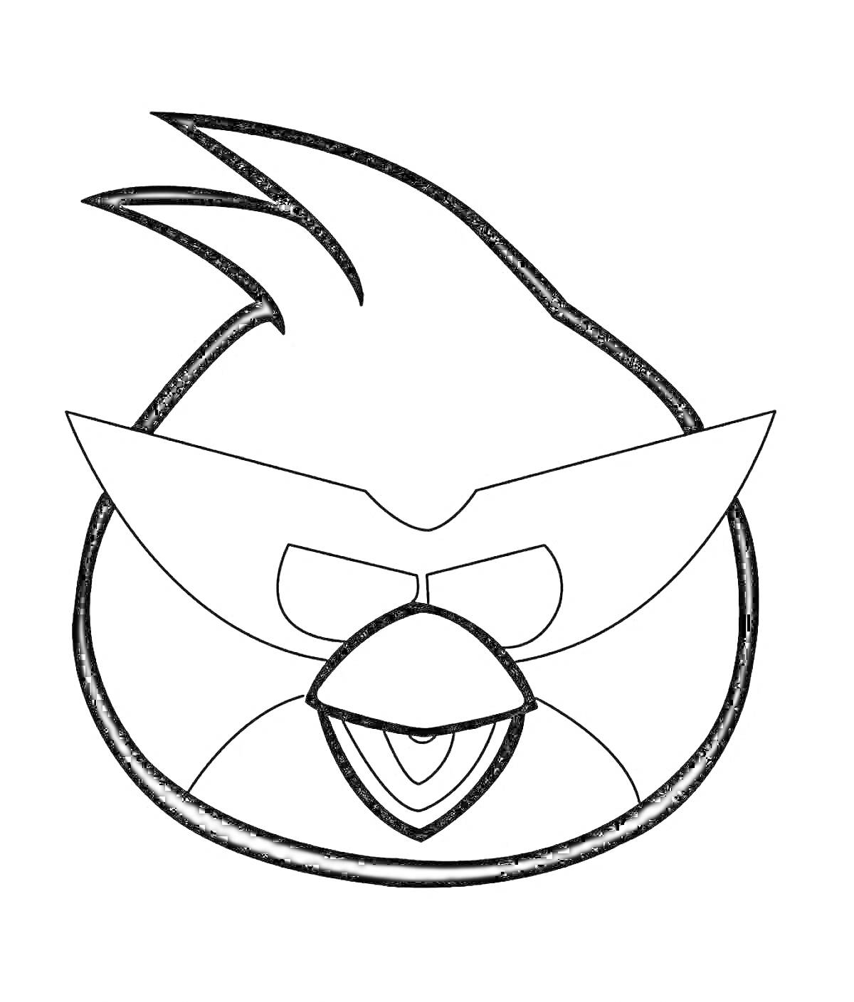 Раскраска Лицо красного сердитого птички из Angry Birds