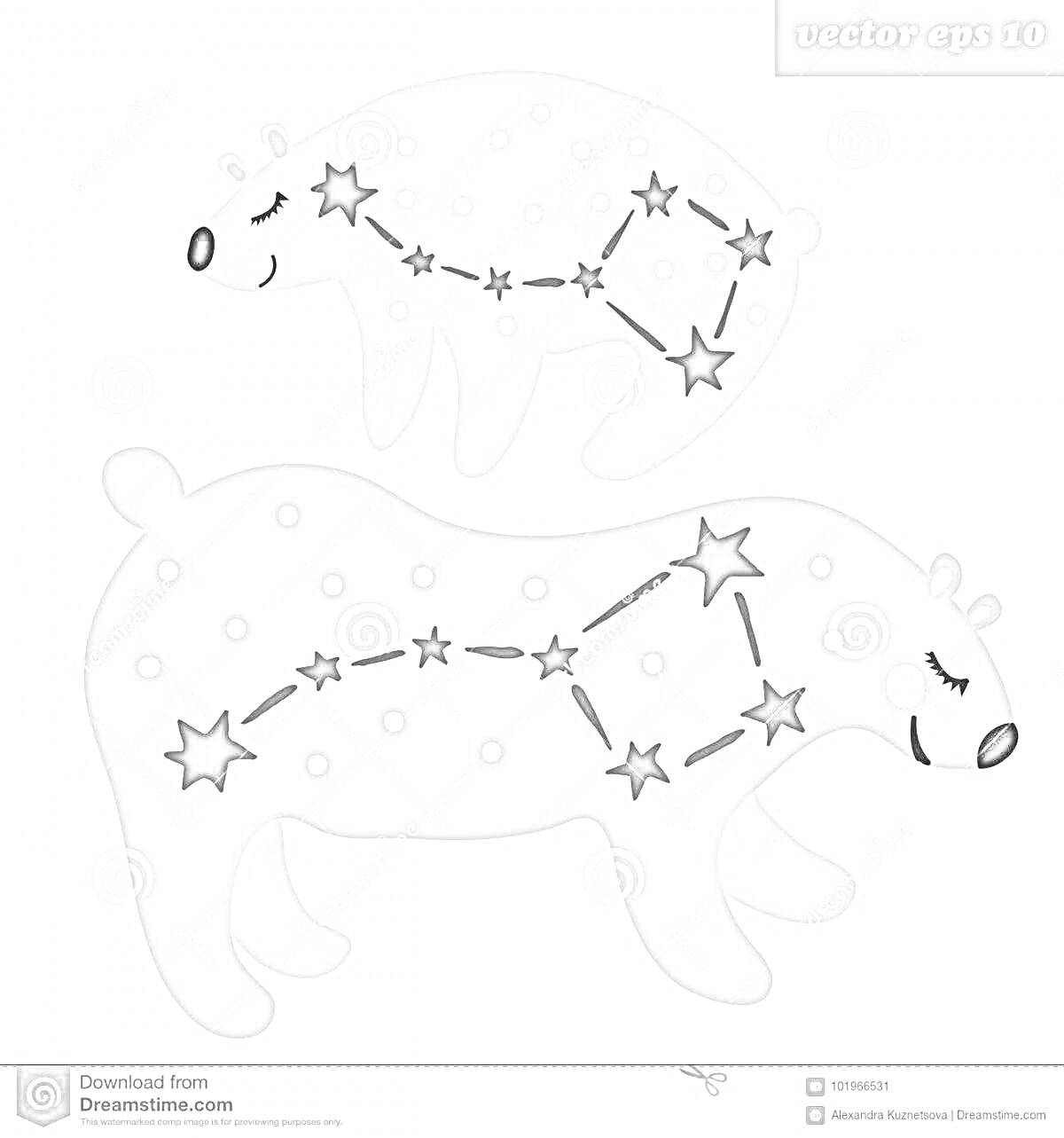 Большая медведица созвездие - медведи с созвездиями на фоне
