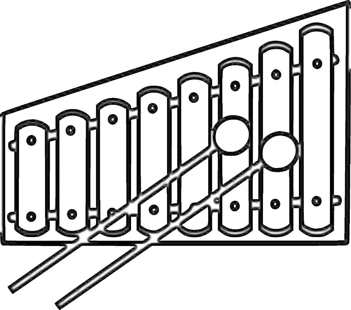 Раскраска Ксилофон с палочками