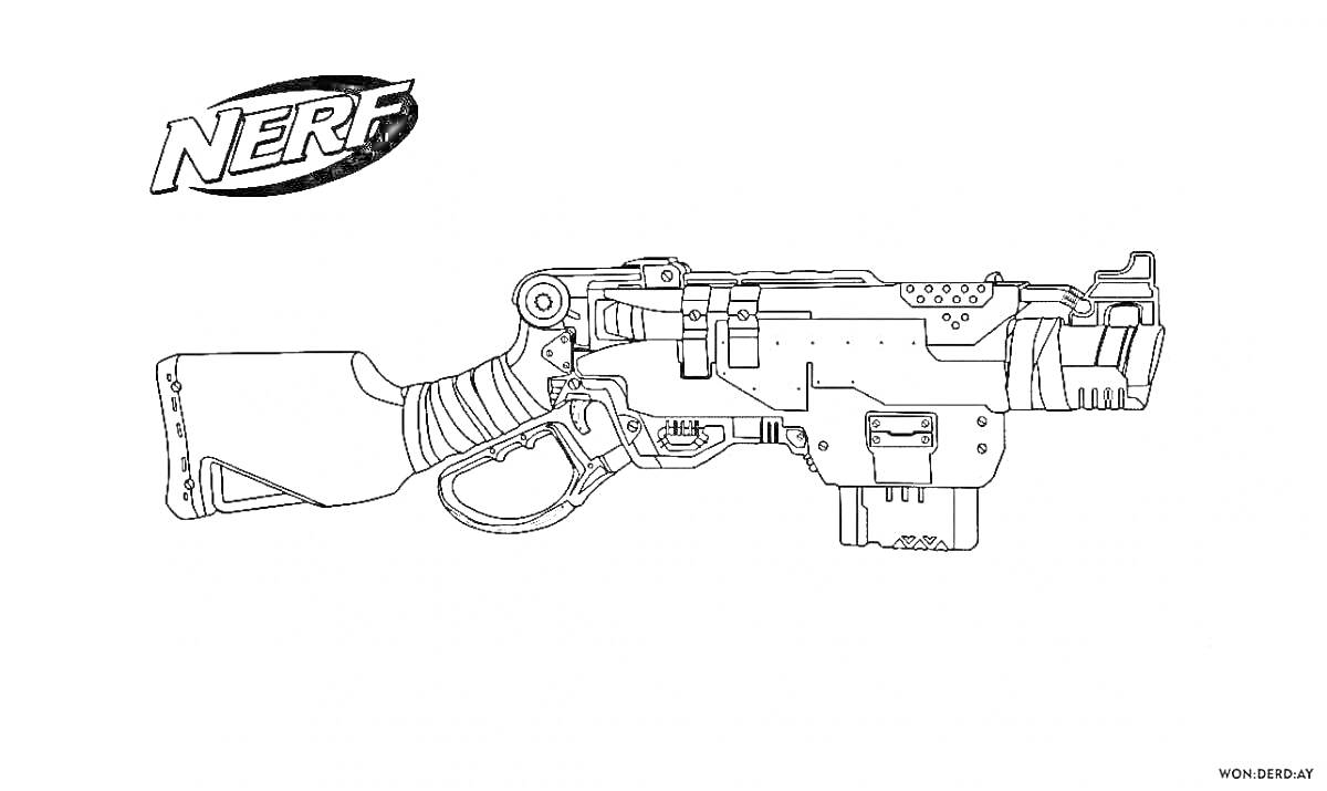 Раскраска Нерф бластер с логотипом