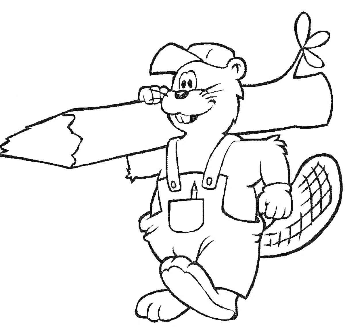 На раскраске изображено: Бобр, Шапка