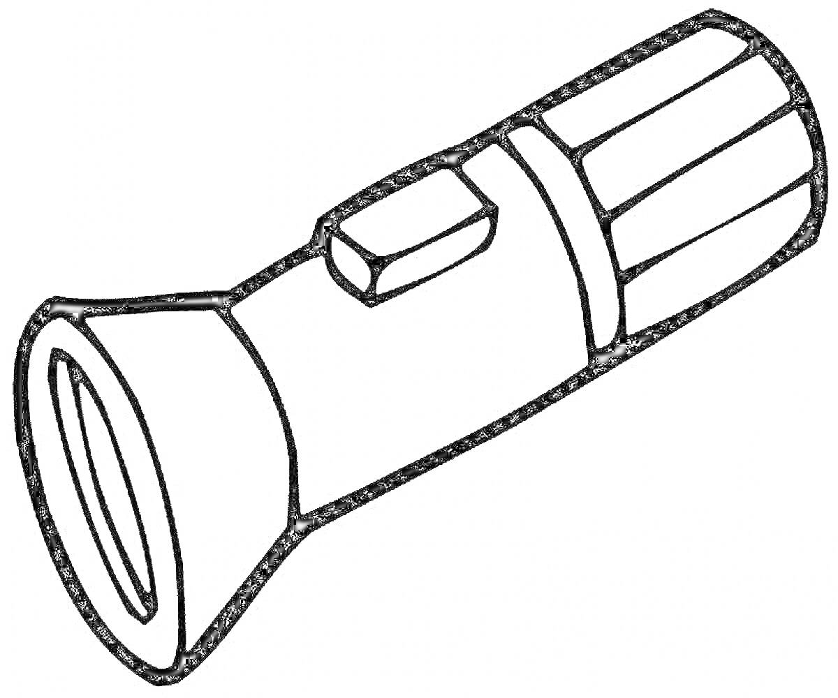 Раскраска Фонарик с кнопкой на боковой поверхности