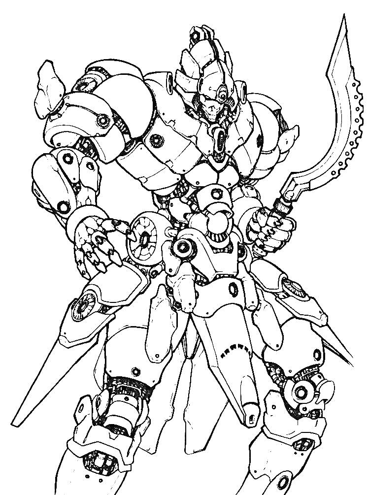 Раскраска Воин Бионикл с мечом-фальшионом и броней