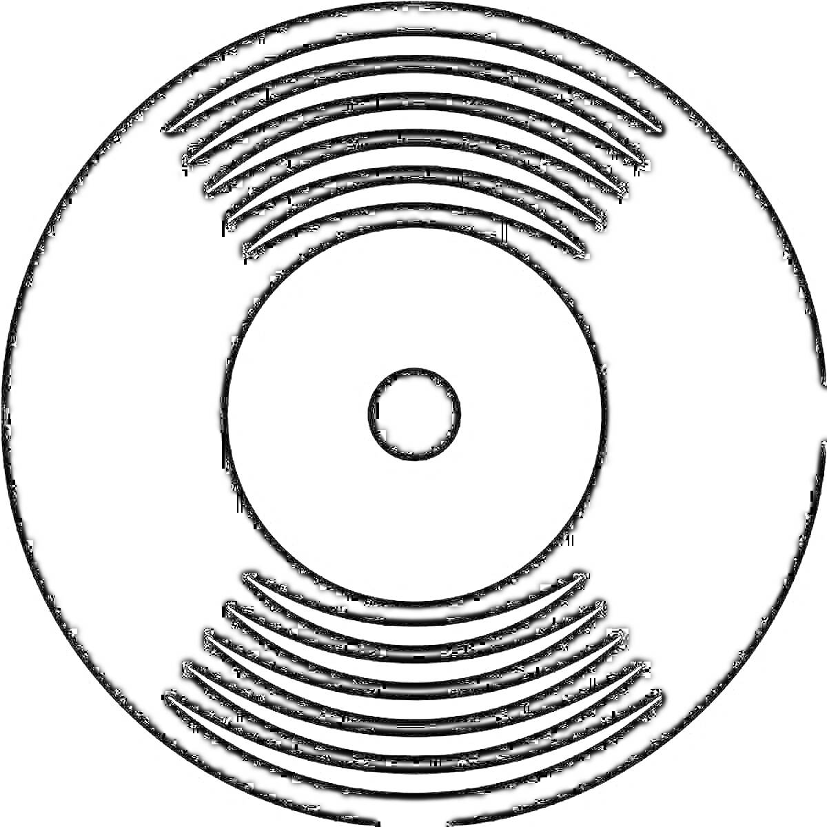 Виниловая пластинка с полосками и центральным кружком