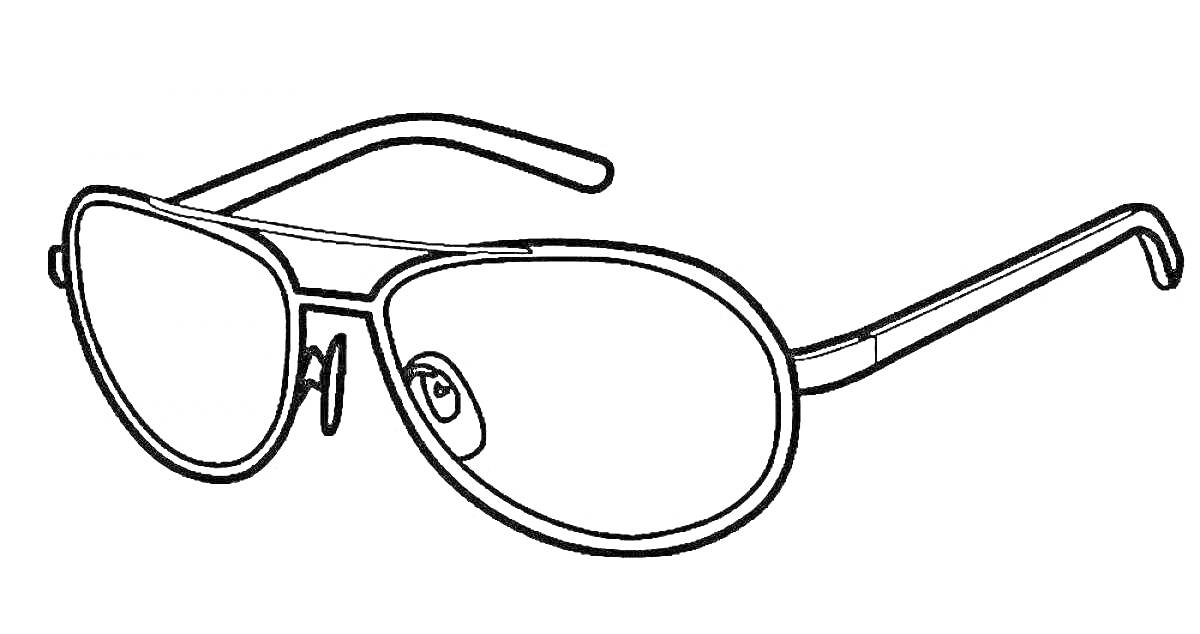 Очки-авиаторы с двойной переносицей и круглыми линзами