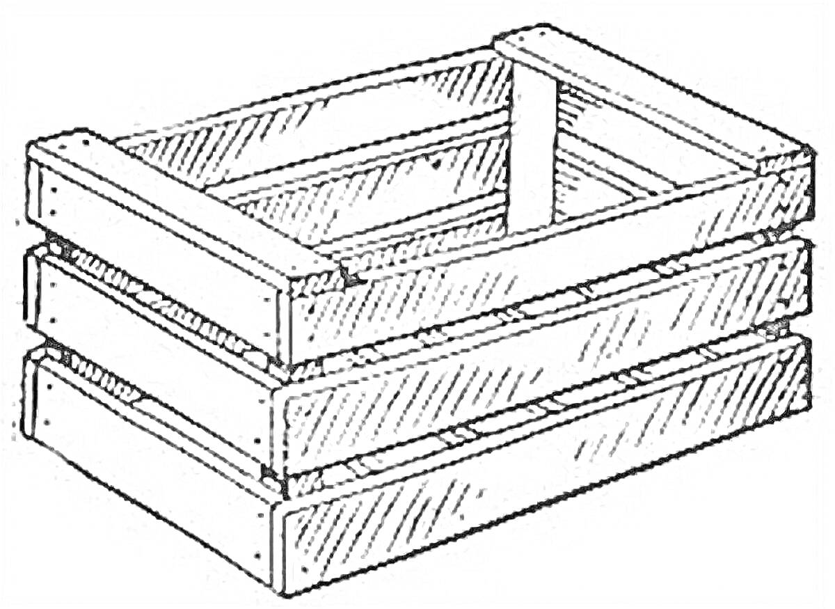 Деревянный ящик с перекладинами