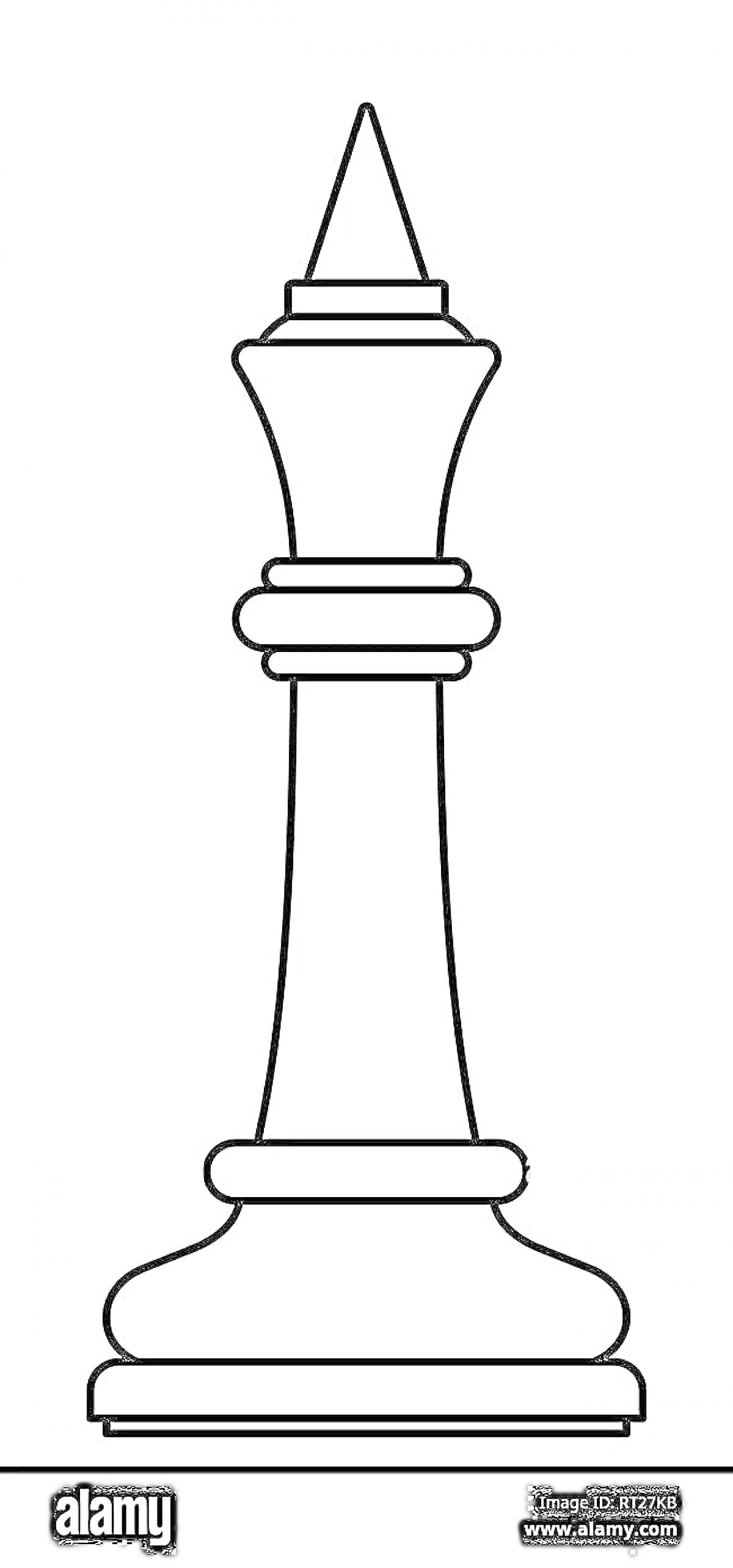 Раскраска Шахматный король с короной и основанием