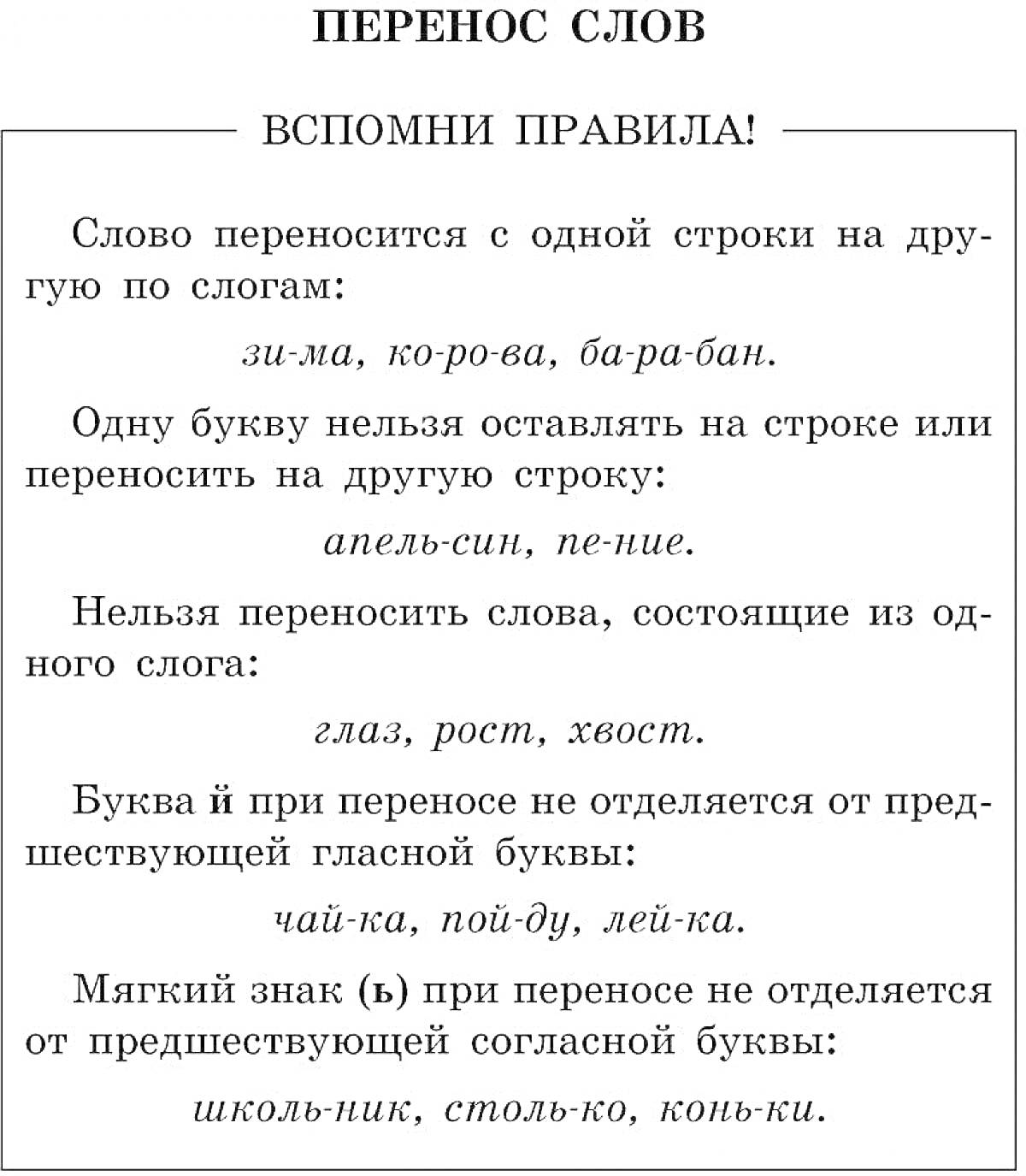 На раскраске изображено: Правила, Перенос слов, Школьная программа, Русский язык, Пунктуация, Слоги, Образование