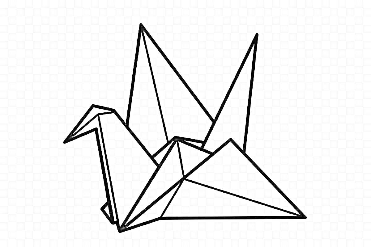 Раскраска Оригами журавлик