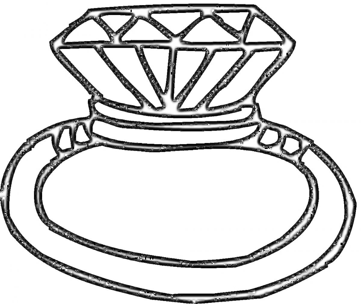 На раскраске изображено: Кольцо, Бриллиант, Для девочек