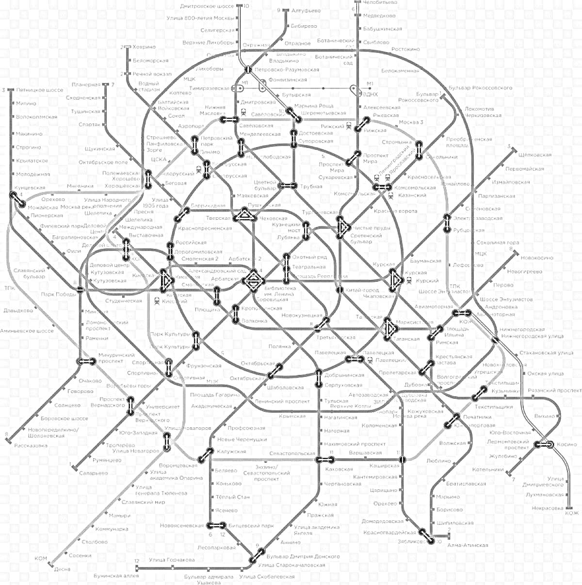 На раскраске изображено: Метро, Схема, Транспорт, Карта, Подземка, Станции, Линии, Городской транспорт