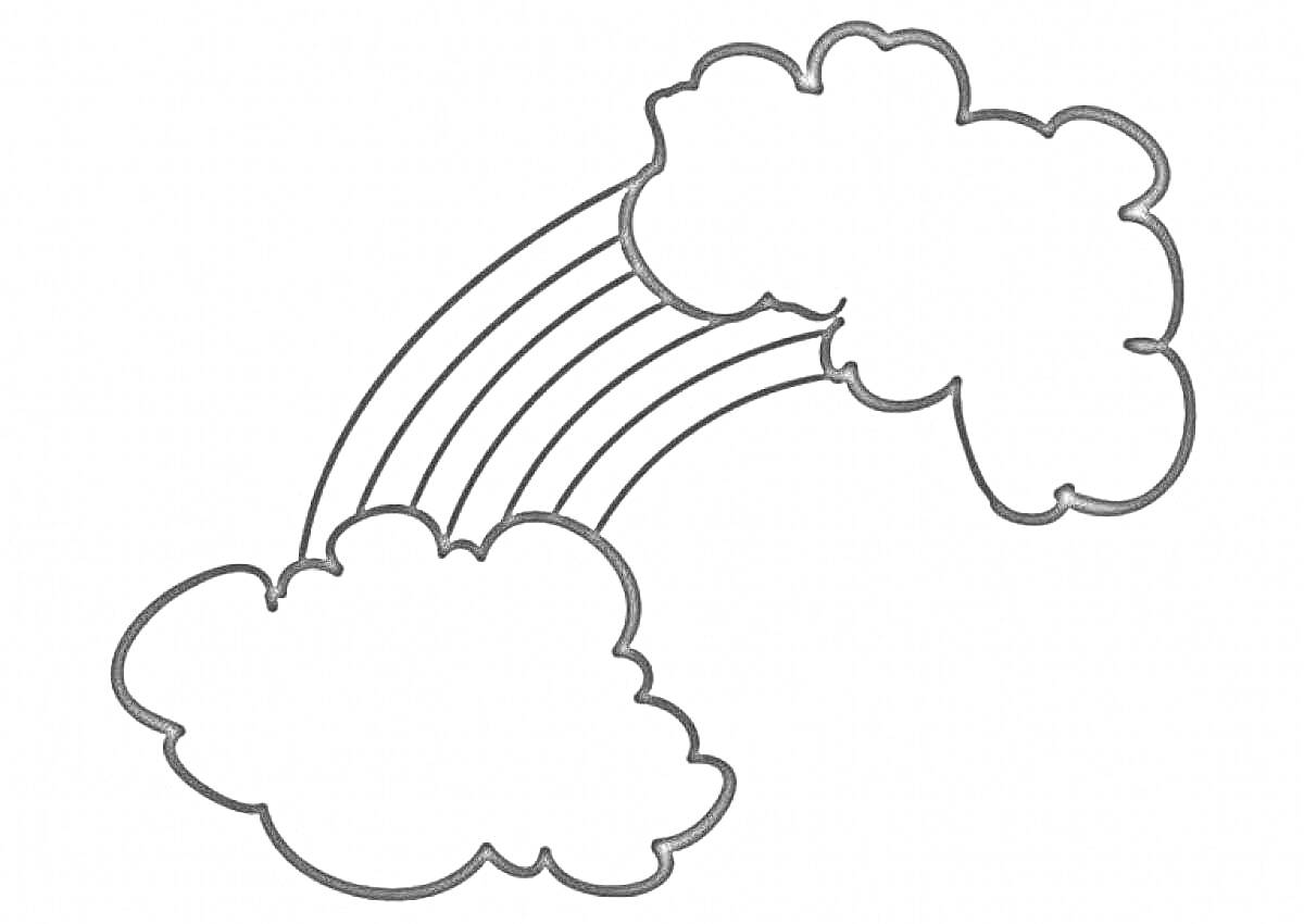 Раскраска Облака с радугой