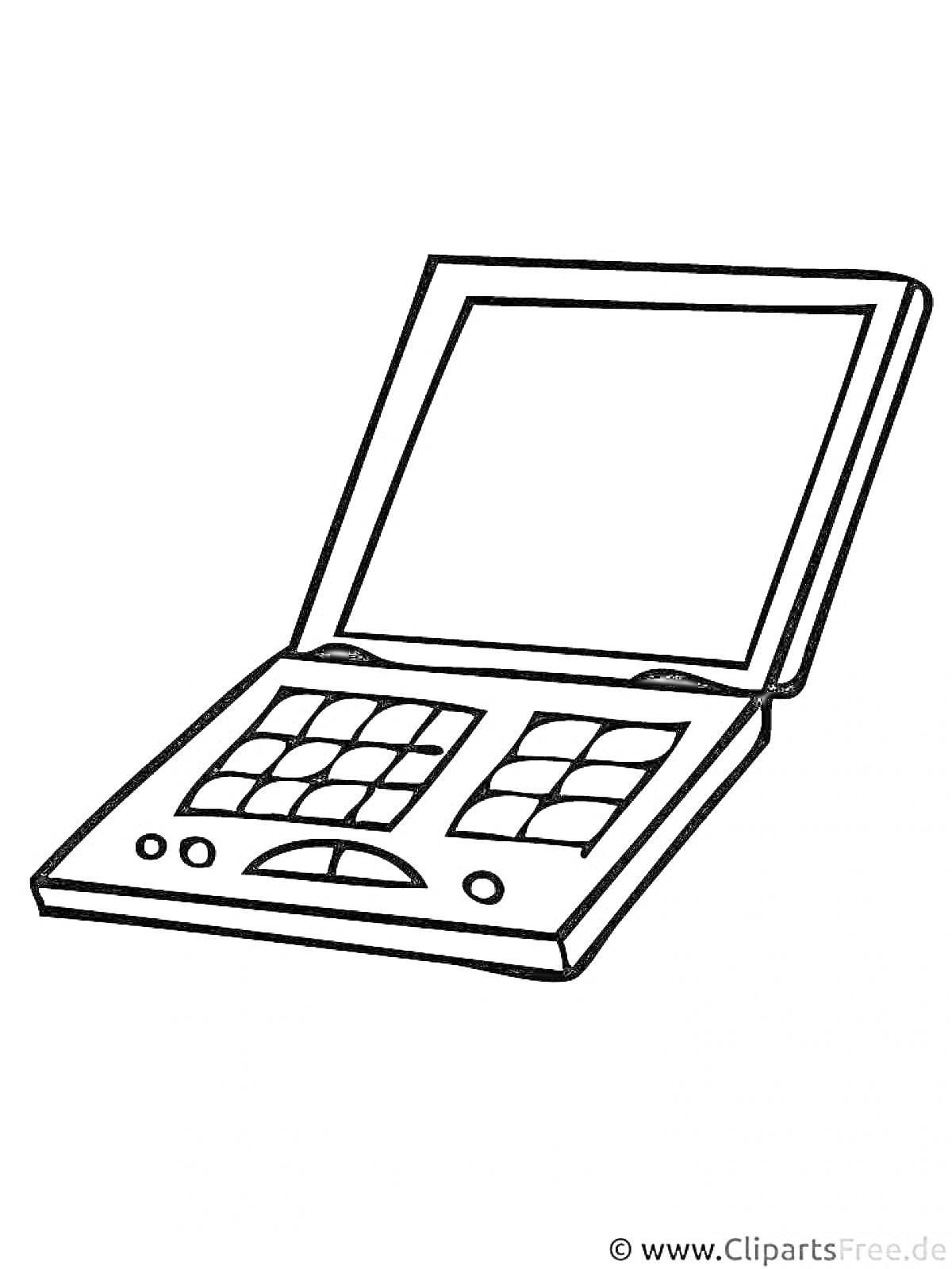 На раскраске изображено: Ноутбук, Электроника, Компьютер, Экран, Клавиатура, Гаджеты