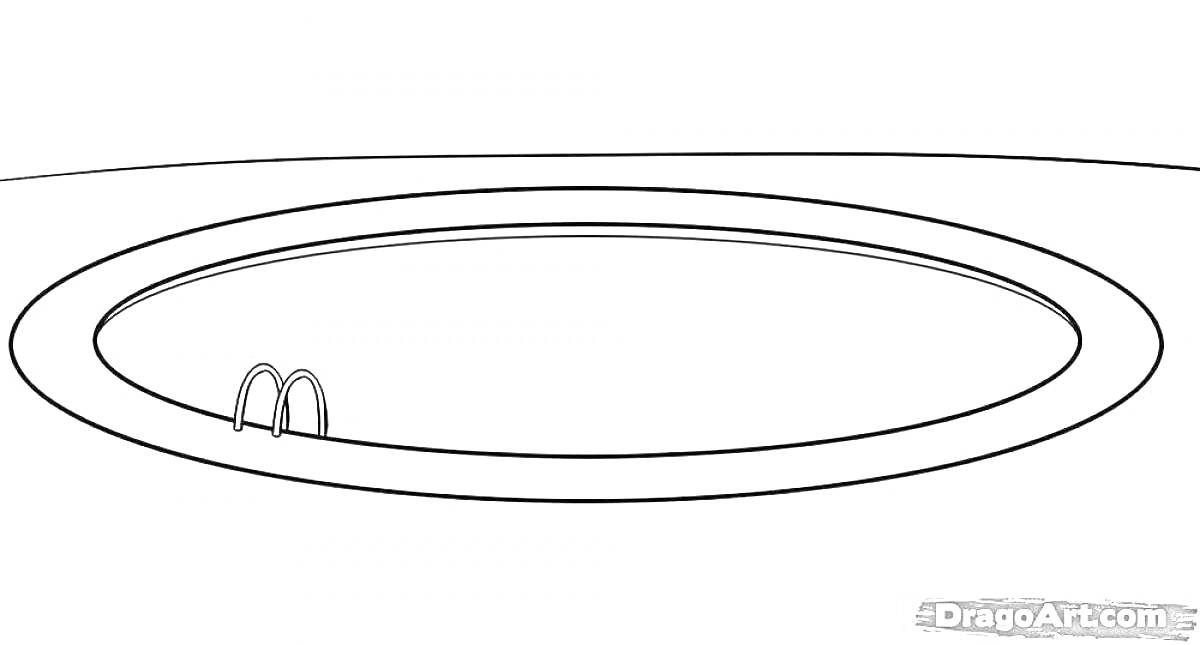Раскраска Бассейн с лестницей