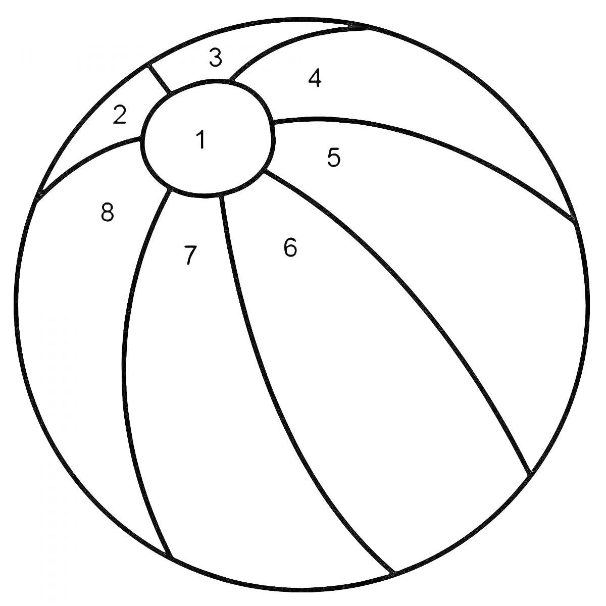 Раскраска Раскраска пляжного мяча по цифрам